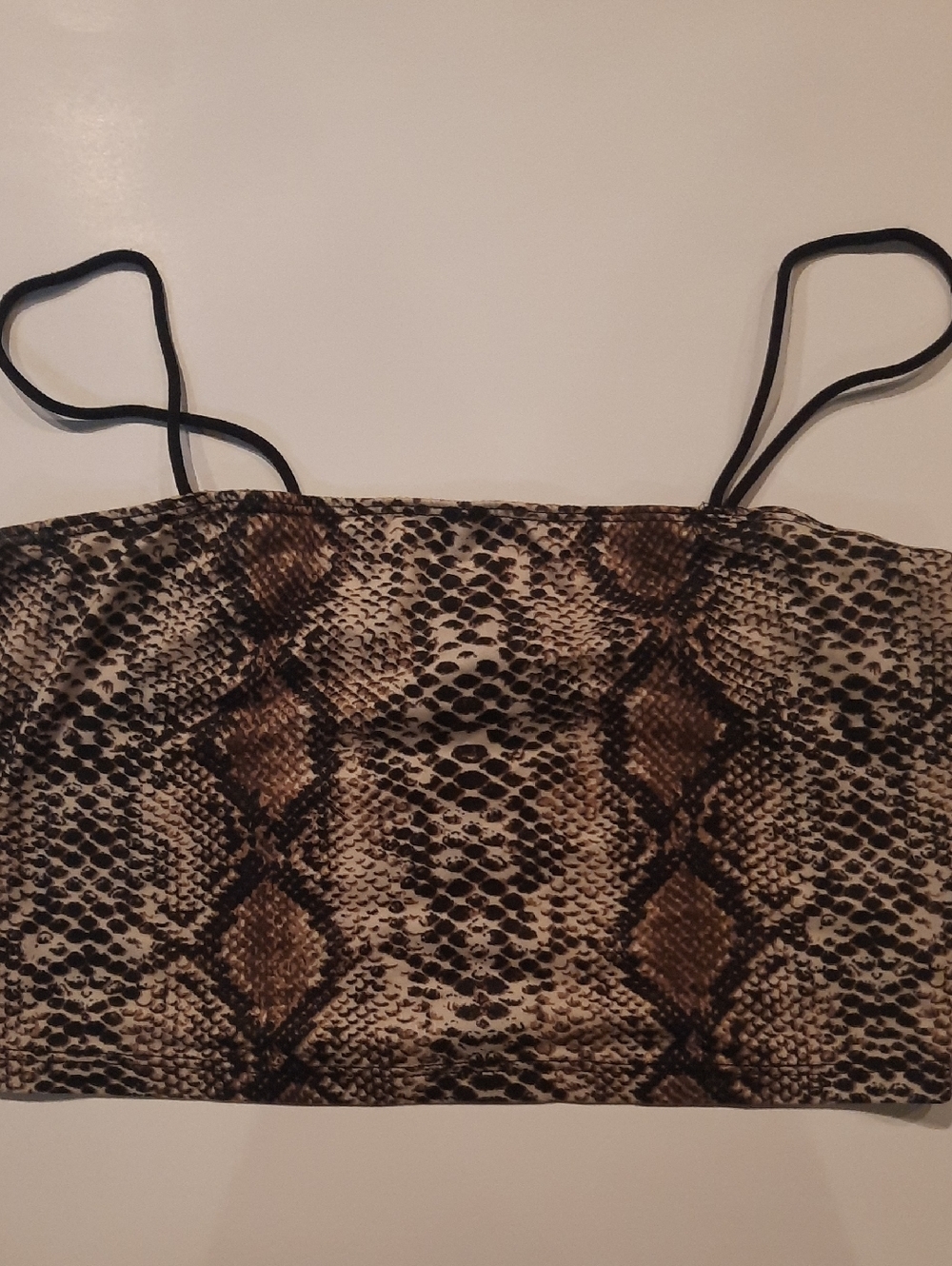 Snake Print Cropped Cami Top